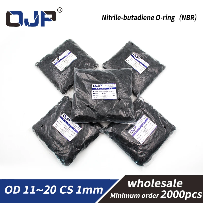

2000PCS/lot 1mm Thickness wholesale Rubber NBR Sealing OD11/12/13/14/15/16/17/18/19/20mm O Ring Seal Nitrile Gasket Oil Rings