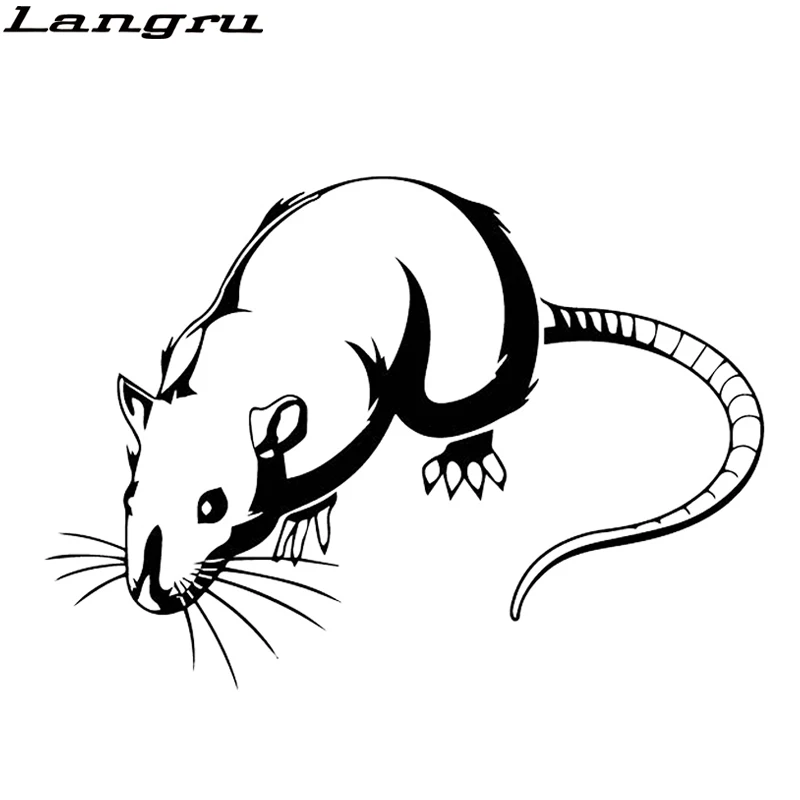 

Langru 16.4CM*11.7CM Cartoon Rat Decor Car Stickers Vinyl Decal Decorative Car Motorcycle Accessories Jdm