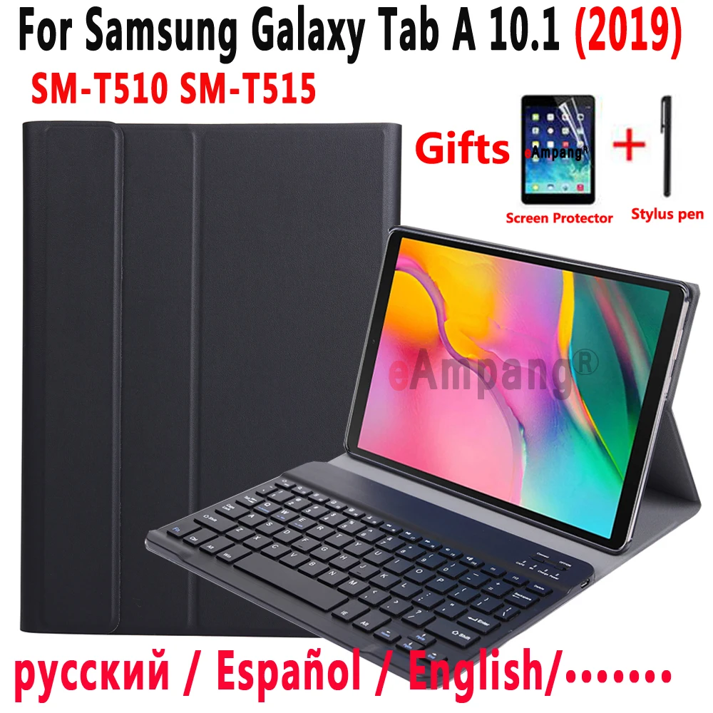 Baratos Funda de teclado para Samsung Galaxy Tab A 10,1 2019 SM T510 SM T515 T510 T515 funda de teclado para Samsung Tab A 10,1 funda + teclado