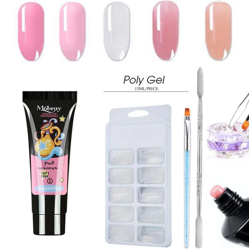 Conjunto de Unhas Conjunto de Escova de Dedo Unha Extensão uv Gel Polonês Construção Rápida Unhas Design 5 Pçs – Kit