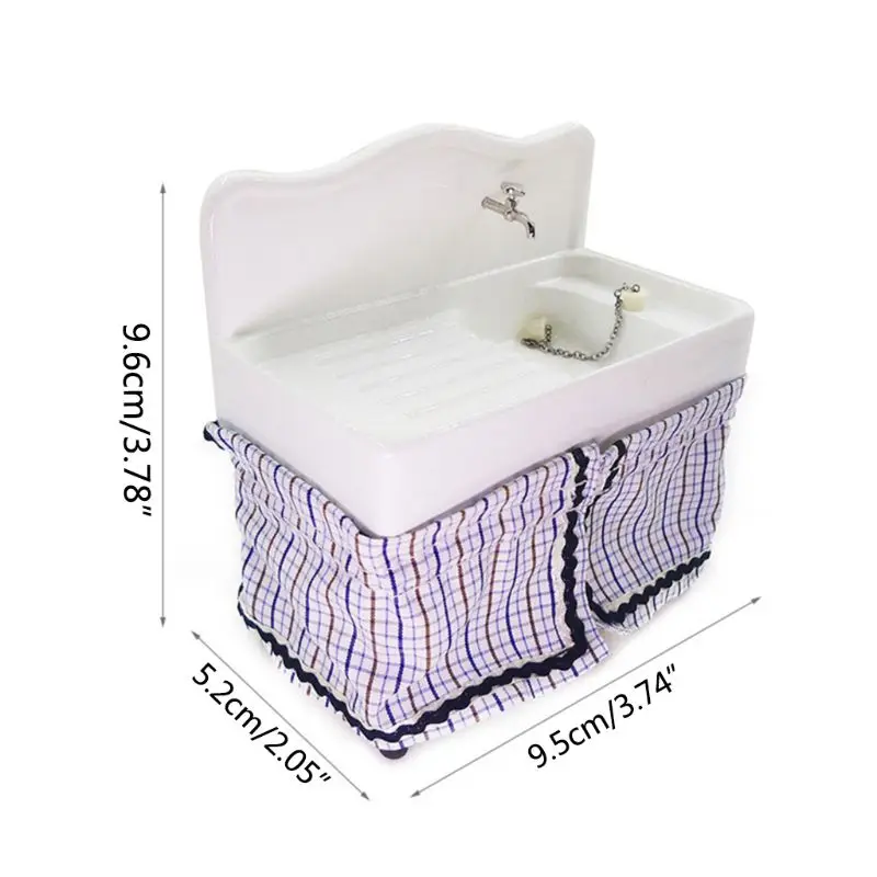 

1/12 Dollhouse Miniature Hand Wash Basin Sink Furniture Bathroom Decor Kids Toy Q6PD