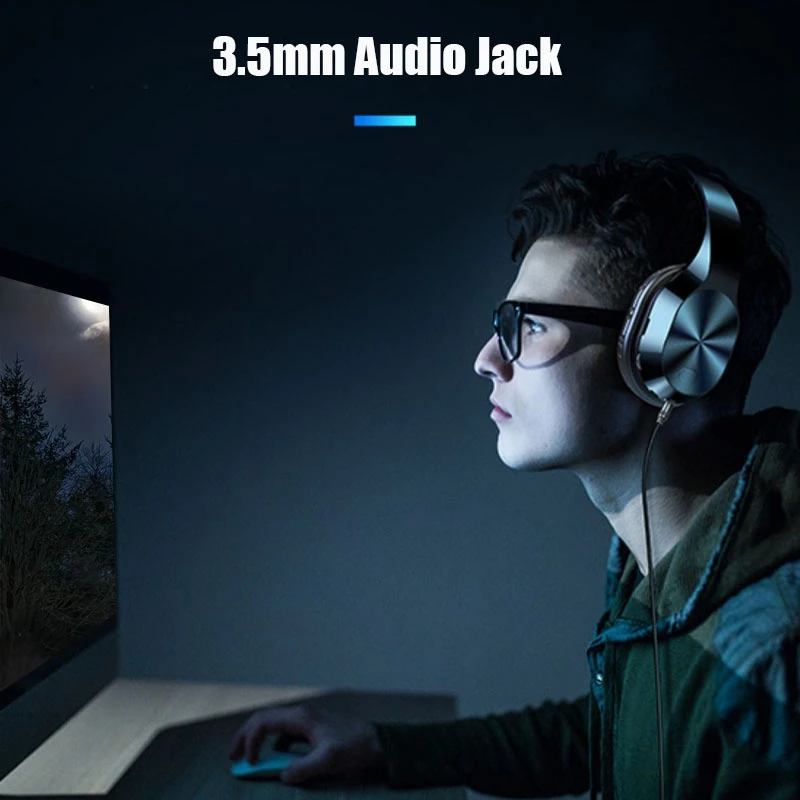T5 Wireless Headphones Active Noise Cancelling Bluetooth Headphones 9D Stereo Music Headsets with Mic TF Card