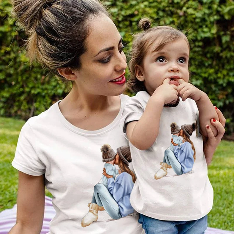 Одинаковые комплекты для семьи футболка для мальчиков и девочек с принтом супермамы и дочки одежда для подарка на День Матери Забавные футболки для детей и женщин