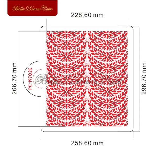 6 Stencil Per Decorare Torte - Design A Pizzo Cavo, 25x21cm | Per Goffratura E Zucchero A Velò - Foto 4