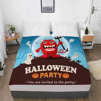 

3D halloween Bed Sheets With Elastic Queen/King/Custom,Fitted Sheet for Kids/baby/children,demon Mattress Cover 150/160x200cm
