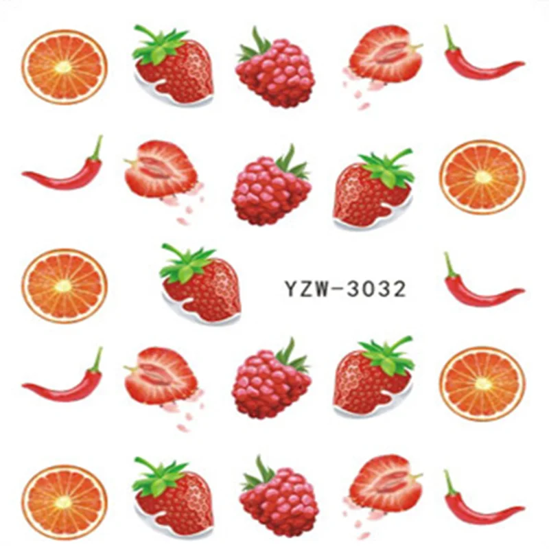 Fruit nail sticker 1 лист цветок или Единорог переноса воды ползунок для маникюра ногтей искусство декоративная наклейка для ногтей - Цвет: Fruit nail sticker
