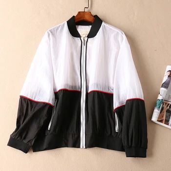 

Fashion hit color ultra-thin sun protection jacket stand collar zipper long sleeve UV protection jacket female casaco feminino