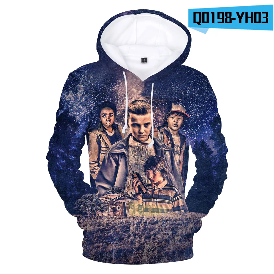 Z&Y 3-20Y Autumn Winter TV Series Strange Sweatshirt Kids 3D Print Hoodie Boys Hoodies Girls Long Sleeve Pullover Hooded Shirts