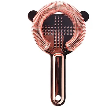 

Cocktail Strainer Stainless Steel Bar Ice Filter Professional Bartender Shaker Drinks Colander, Golden