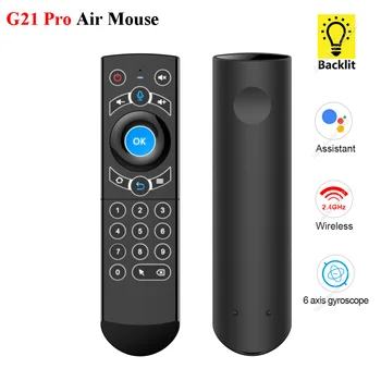 

G21 PRO Air Mouse 2.4G Wireless Backlit Gyro IR Learning Voice Remote Control For Ugoos H96MAX Android TV Box vs G10 G20 G30
