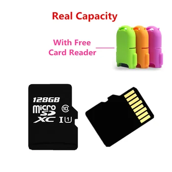 

Real Capacity!!! 128GB Micro SDXC SD Card C10 U1 TF Memory card With Free USB3.0 Card Reader