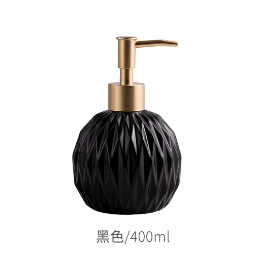 400 мл керамическая бутылка для лосьона в Северной Европе, бутылка для мыла, гель для душа, шампунь, суб-бутылка, аксессуары для ванной комнаты - Цвет: black