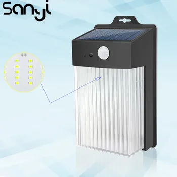 

Solar Wall Lamp 120 Degrees Angle Waterproof Wall Lamp 3 Lighting Modes Modern Lighting for Garden/Yard Garden Street light