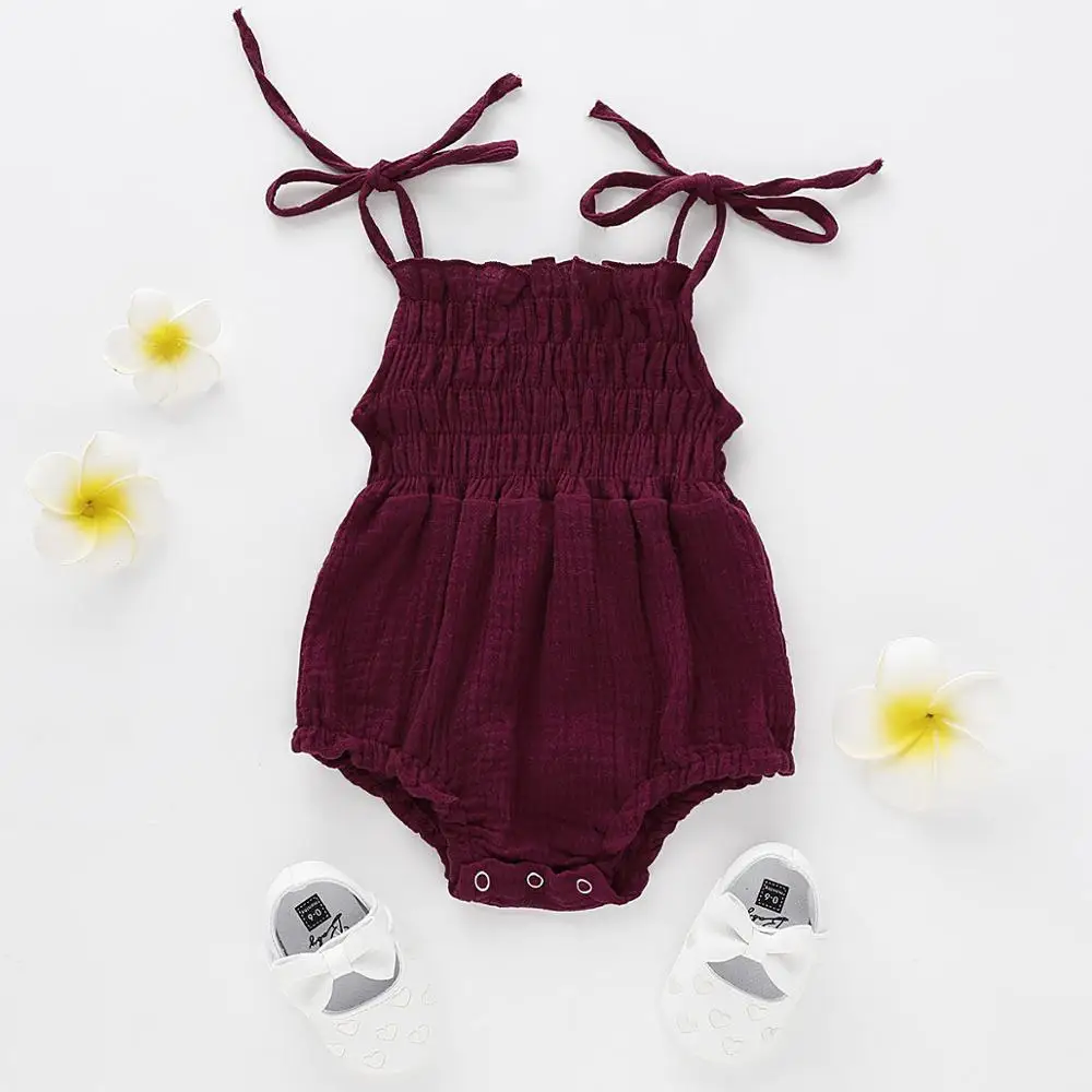 Baby Bodysuits Clothes Cute Newborn Girl Body Tops Fashion Summer Infant Bebes Strap Jumpsuit Sunsuit Outfit Toddler Kids Solid