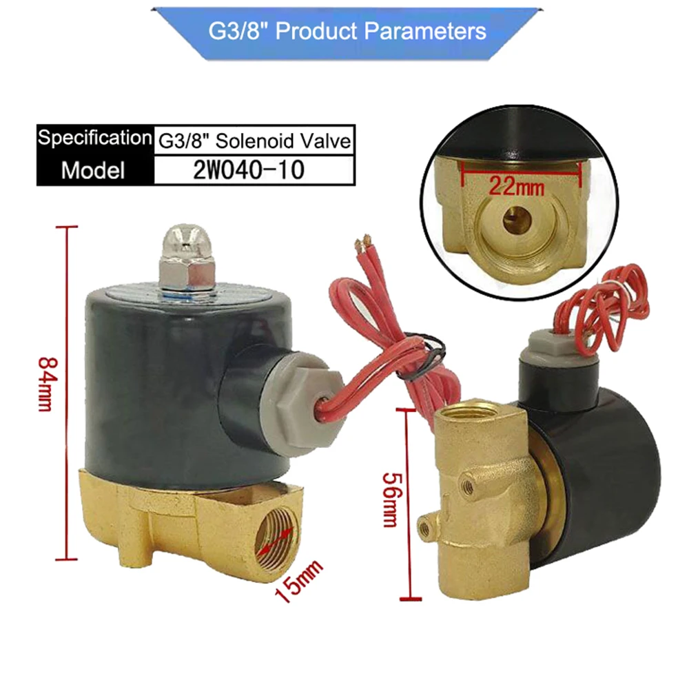 110V AC или 12V 24V DC Электрический электромагнитный клапан для воды воздуха газа, топлива N/C-1/", 1/2", 3/", 1", " G/220 V AC G1 1/2", 1 1/4"