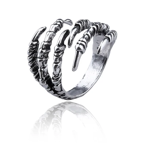 Punk Opening Resizable Dragon Claw Rings Steampunk Hip Hop Personality Finger Jewelry Men Women Alloy Rings