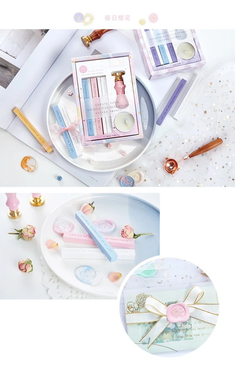 Retro European best wishes Fire Paint Seal Wax Seal Stamp Head Wooden Handle Set For Wedding Invitation Signature Kids Toy (7)