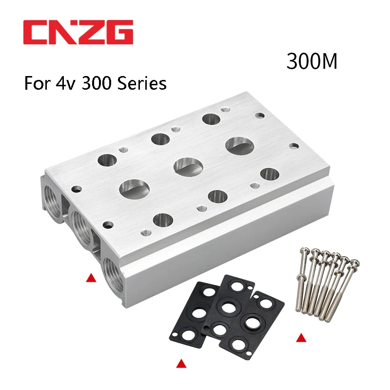 Collettore Elettrovalvole 4V200M - Piastra Base Per Valvole Aria 4V210-08, 4V220-08, 4V230-08
