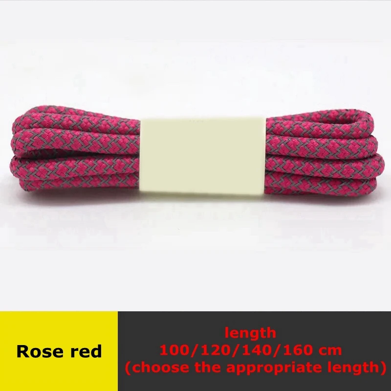 1 пара эластичных шнурков круглые светоотражающие шнурки для отдыха кроссовки шнурки уличные унисекс флуоресцентные шнурки - Цвет: Rose red