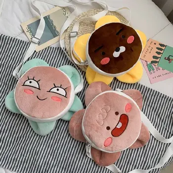 

Messenger Bags for Women 2019 Fashion Cartoon Plush Embroidery Handbags Students School Circular Shoulder Bags Crossbody Bags