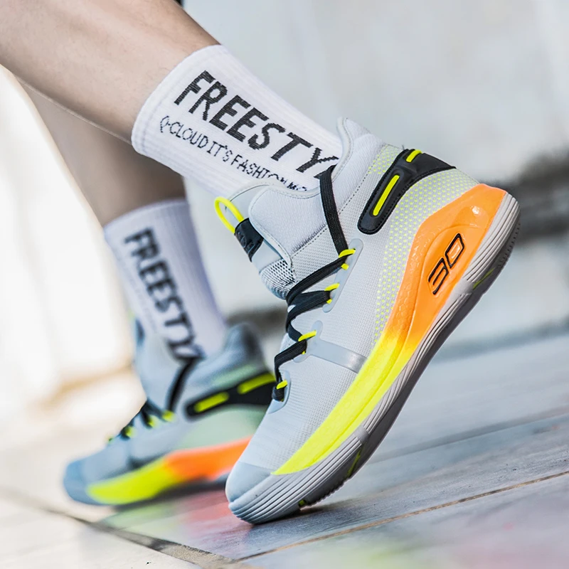 Новинка 2020 стильная Баскетбольная обувь с высоким верхом Нескользящие