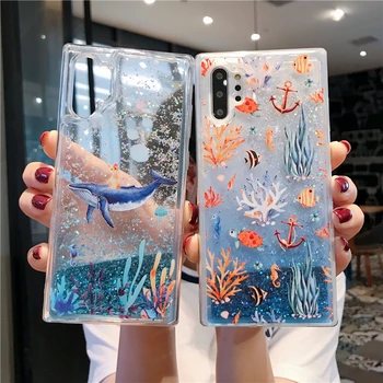 

Cute Animal TPU Dolphin Glitter Liquid Sand Case for Samsung S20 Ultra A71 A51 S7 S8 S9 S10 S20 Plus Note 10 9 8 A10 A30 A50 A70