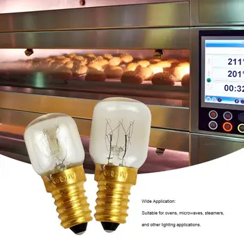 

1pc Microwave Oven Light Lamp Bulb Base Design 240V 15 25W Replacement Universal E14 Screw in Light Bulbs High Temperature Lamps