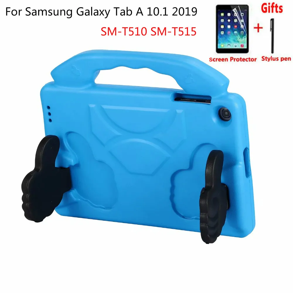 Стильный детский чехол для samsung Galaxy Tab A 10,1 T510 T515 SM-T510 SM-T515 чехол EVA с подставкой и ручкой+ пленка