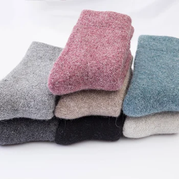 

Hot Sale Solid Super Thicker Socks Winter Against Cold Warm Women Men Merino Wool Snow Socks
