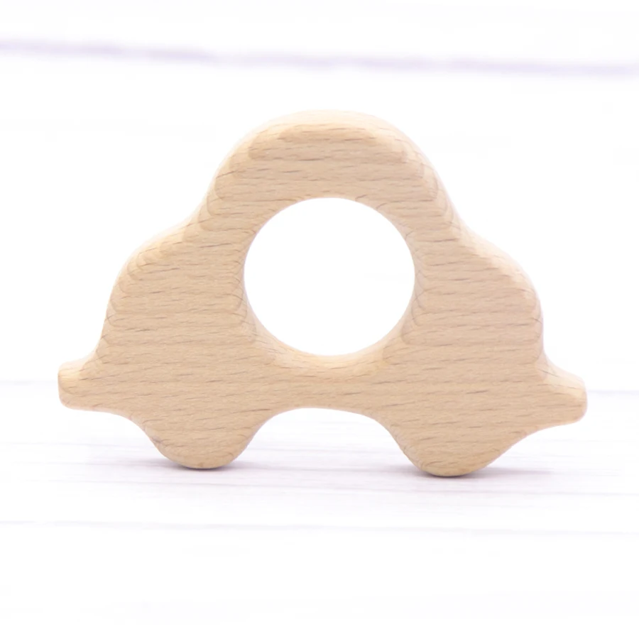 1pcs Baby Animal Natural Beech Teething Wooden Teether Rodent Flowers Clouds Tiny Rod   Pendant For Pacifier Chain  Products