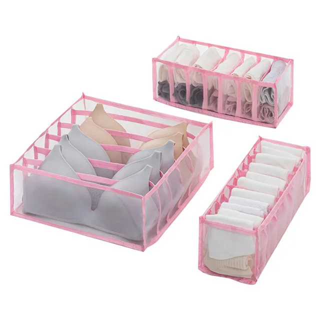 Multi-grids Underwear Storage Box Sock Bra Underpant Organizer Lattice Mesh Drawer Tidy Divider Practical Grid underwear 