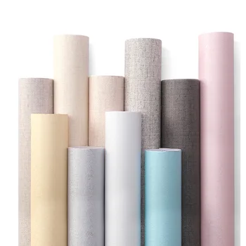 

Silk PVC Self adhesive Wallpaper Furniture Renovation Stickers Waterproof Kitchen Cabinets Wardrobe Door Wood Decorative Film