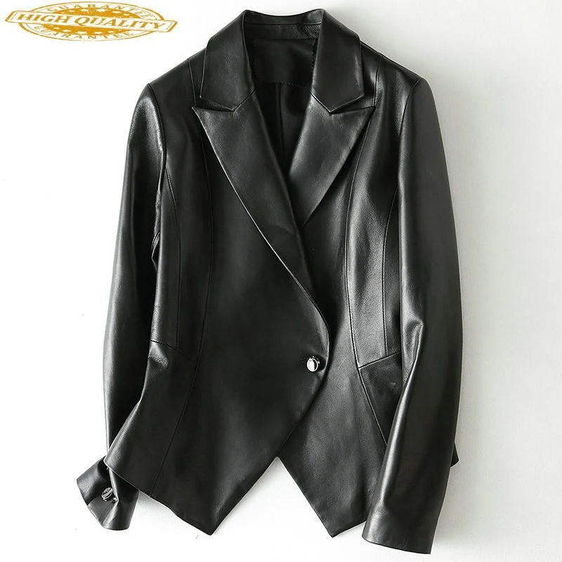 

Women's Real Leather Jacket Spring Autumn Genuine Sheepskin Coat Korean Leather Blazer Jackets Chaqueta Cuero Mujer KJ1976