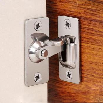 

90 Degree Hasp Latches Stainless Steel Sliding Door Chain Locks Security For Window Cabinet Tools Hardware Accessories