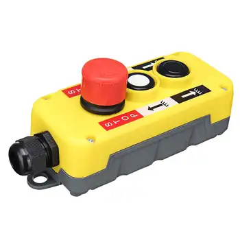 

1PC 2 Buttons with Emergency Stop Hoist And Crane Pendant Control Station Hand Remote Rainproof Push Button Switch