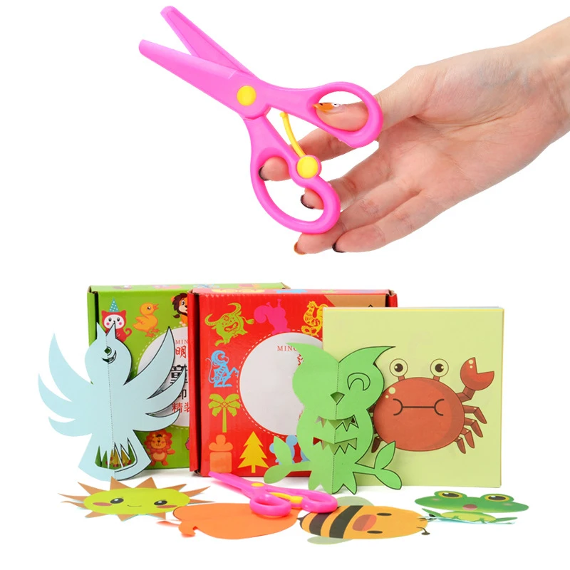 Детские Мультяшные бумажные складные режущие игрушки Scissor Skills DIY Art Craft