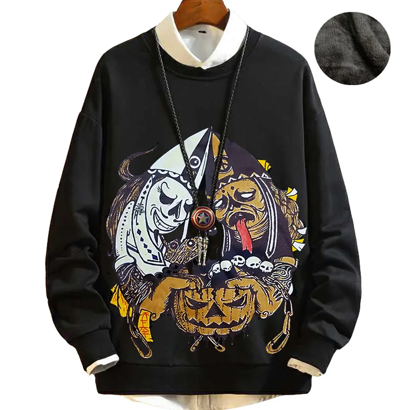 Модные мужские толстовки, повседневные, большие размеры 8XL 9XL, хлопковые пуловеры, свитшоты с принтом китайских мифологических персонажей призраков
