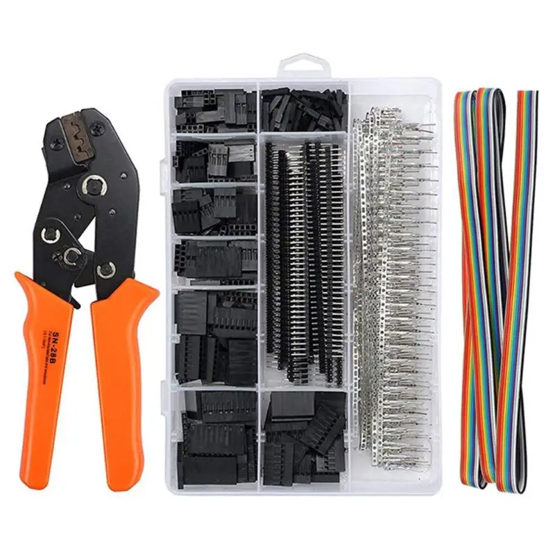AGM28-18 Stripping Pliers Wire Cutter Durable High Carbon Steel Plastic Handle Crimper 1550pcs Terminal Connector Set