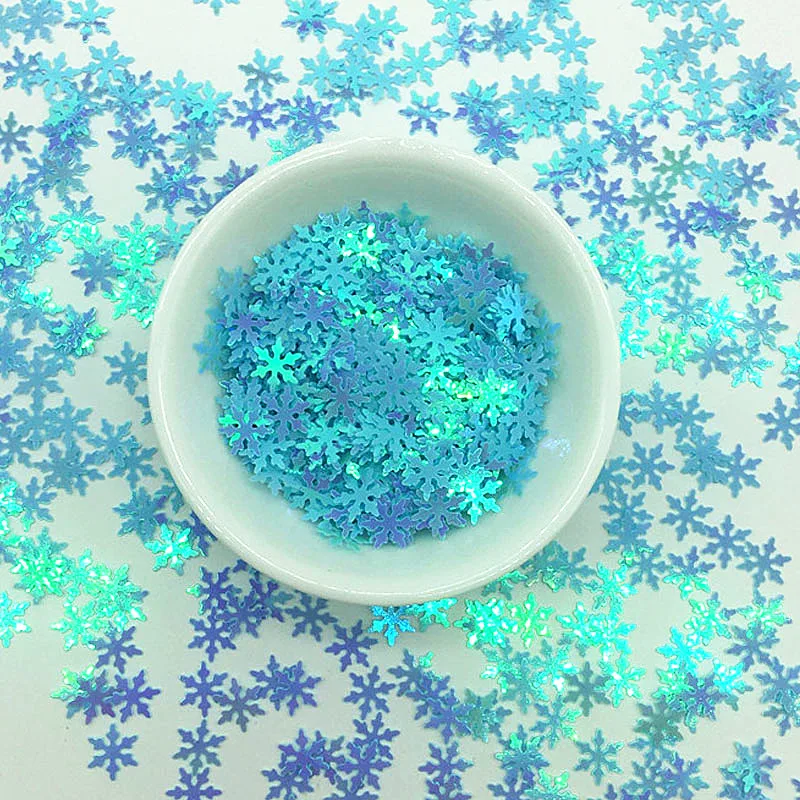 10 мм Снежинка блестки Craft Mix макароны Цвета с цветочным рисунком с блестками и пайетками для рождественской вечеринки декор DIY ручной работы аксессуары 10g