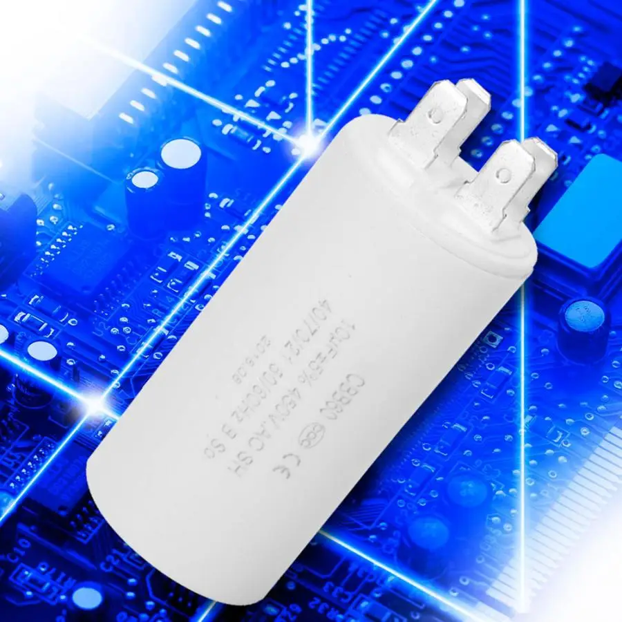 

CBB60 Eco-Friendly Double Insert Motor Running Capacitor 450V 10uf ESR 0.2 Generator Capacitor