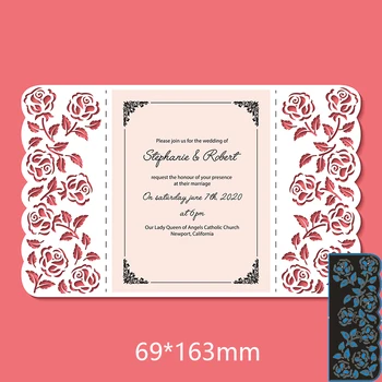 

69*163mm Rose Lace new Metal Cutting Dies Scrapbooking DIY Album Paper Card Craft Embossing stencil Dies