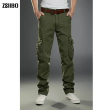 Высокое качество Мужские Брюки Карго повседневные свободные мульти карманы военные брюки длинные брюки для мужчин камуфляж джоггеры размера плюс 28-40