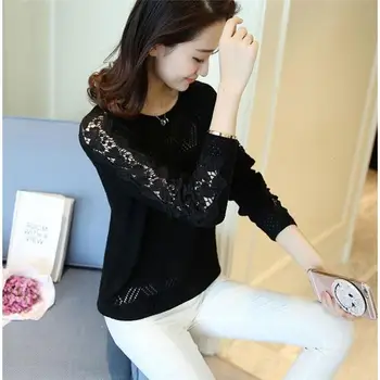 

2020 New Autumn Women Contrast Patchwork Sweatershirt Casual Female Fashion Wild Pullovers Red
