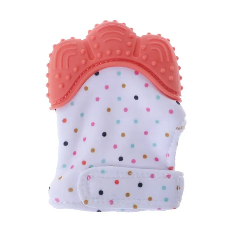guantes de mordedor para el alivio del dolor dental UNWSTYU Cuidado bucal silicona ajustable sin productos para el cuidado de BPA rosa