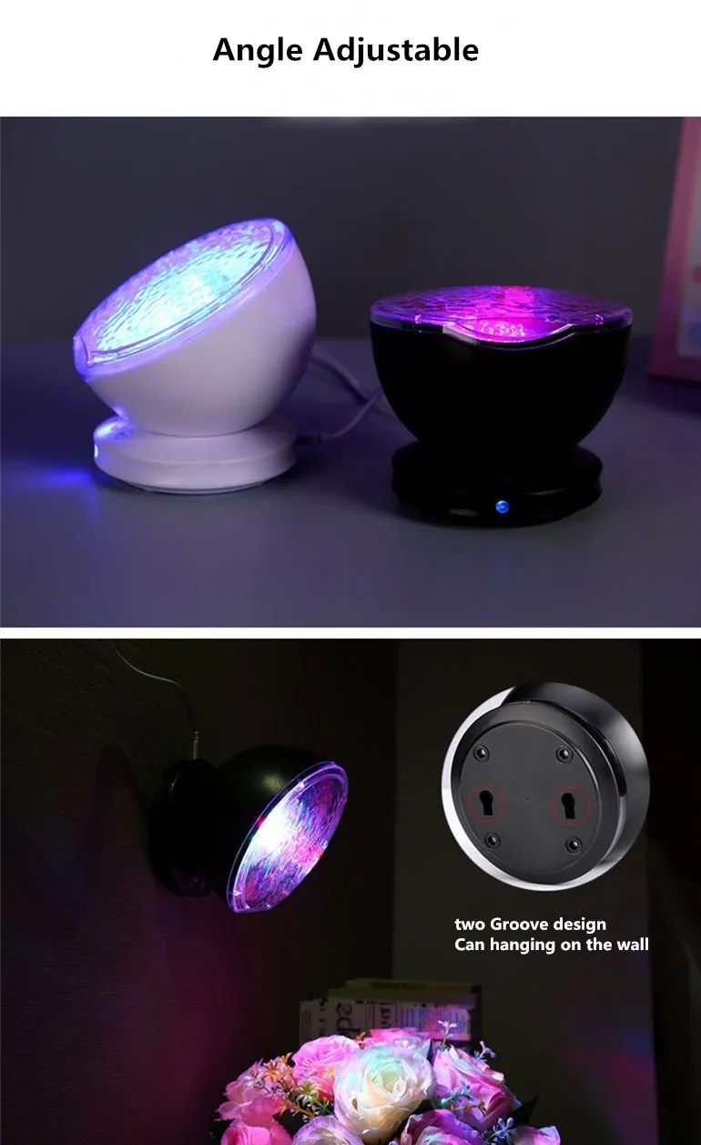 night lamp for bedroom Ocean Wave Projector Led Night Light Aid Sleeping Romantic Soothing Water Wave USB LED Light Lamp Projector Music Player For Kid night light lamp