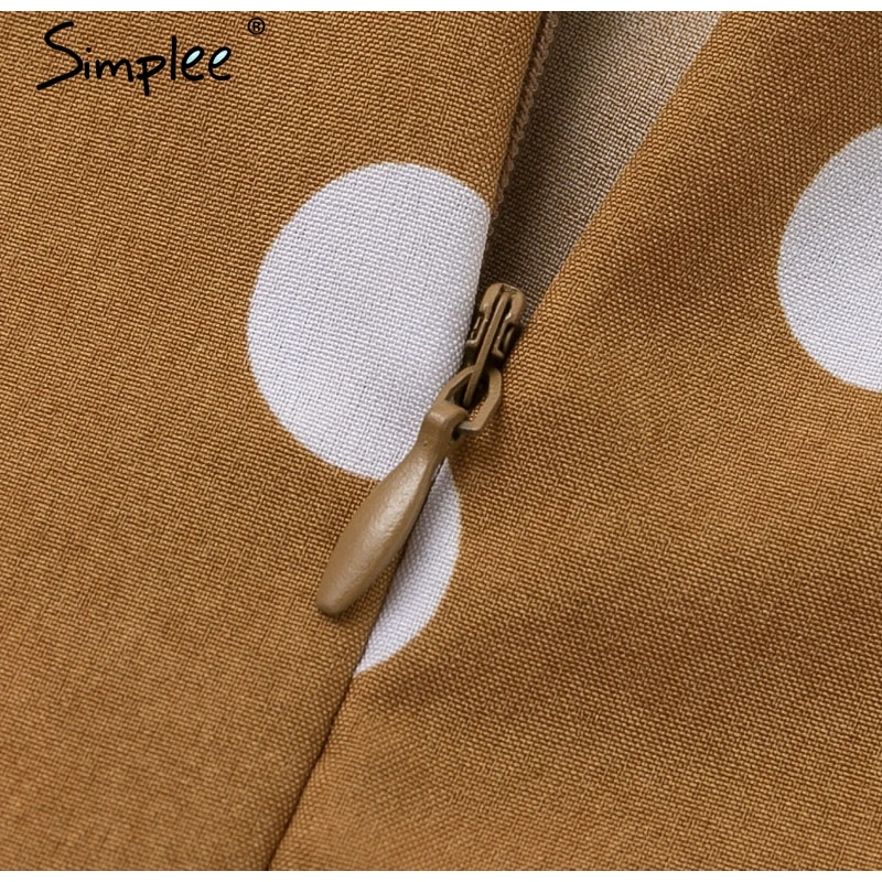 Simplee Простое летнее платье миди в горошек бохо платьями женские пляжные платья