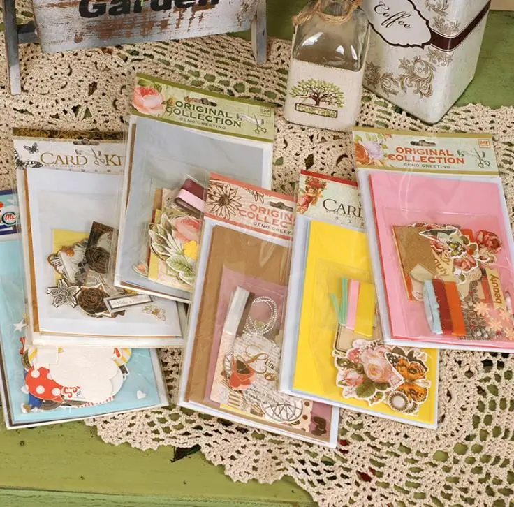 

Creative diy card kit type Holiday Card Material package colours paper cuttings diy scrapbook