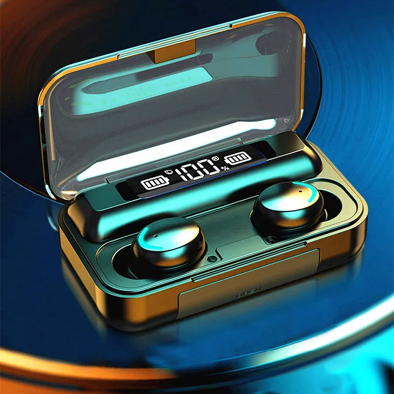 

Wireless V5.0 Bluetooth Earphone HD Stereo Headphone Sports Waterproof Headset With Dual Mic and 2000mAh Battery Charge Case