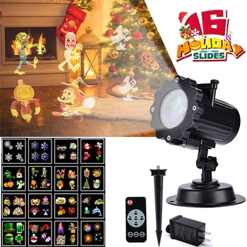 

16Patterns Led Christmas Lights Laser Projector Lawn Lamp RGB Stage Light Outdoor Waterproof for Home New Years Holiday Decor