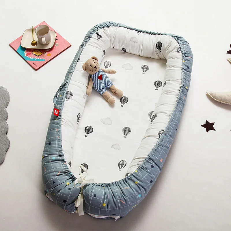 

Baby Lounger,Newborn Baby Portable Super Soft Co-sleeping Baby Bed, 100% Cotton Infant Portable Crib for Bedroom/Travel